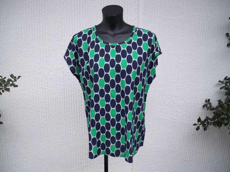 Blå Grön Mönstrad Blus