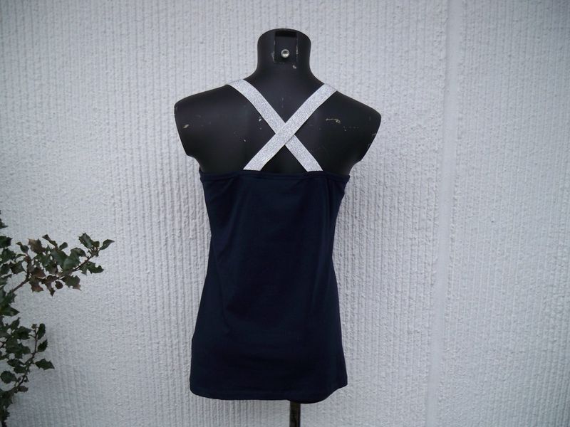 Marinblått Linne Med Lurexband TARA Ze-Ze