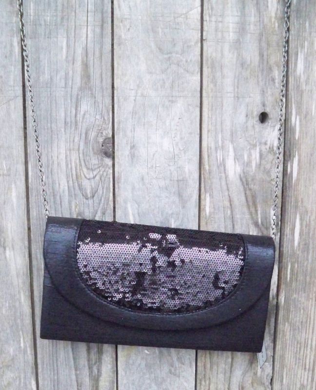 Svart Clutch Aftonväska Paljett