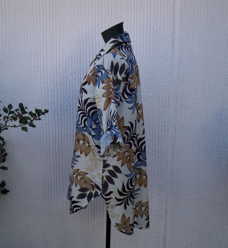 Mönstrad Tunika Beige Blå Brun