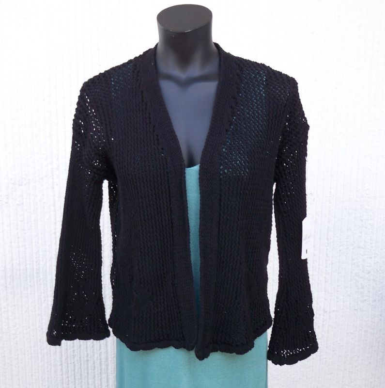 Svart Stickad Bomullskofta