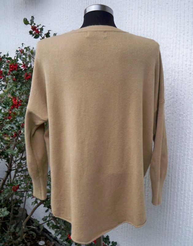 Kamelbeige Stickad Tröja Med Lång Ärm