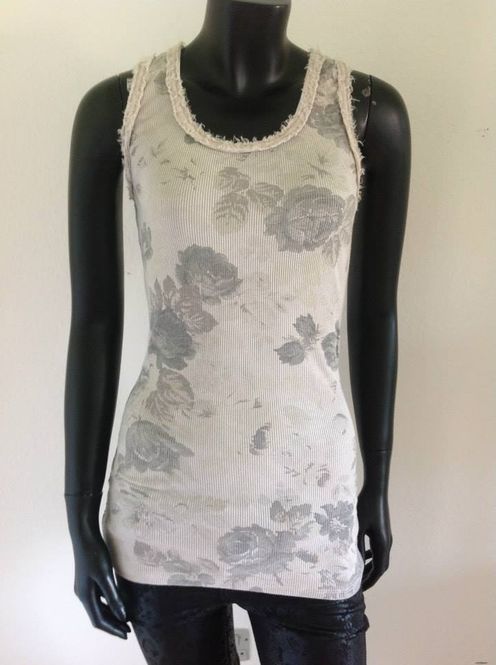 Huvudbild Beige/Grått Blommigt Linne / Tanktop