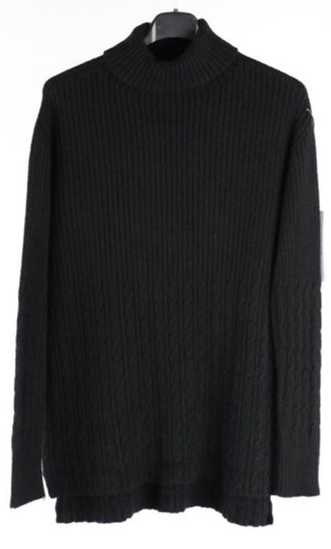 Stickad polotröja Svart