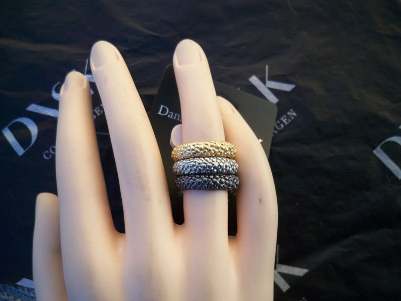 Trixie Ring 3i1 Guld Hematit Rhodium Dansk Smykkekunst