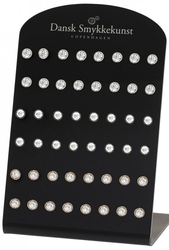 Örhängen Guld/Silver/Hematit Kristall Dansk Smykkekunst