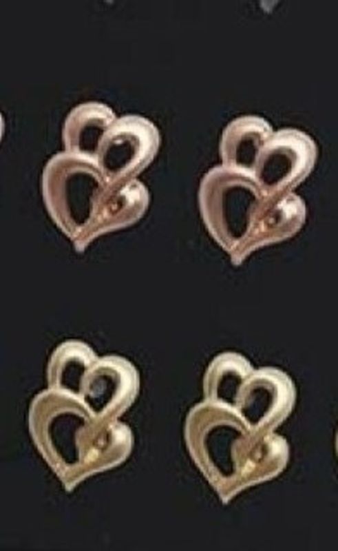 Örhängen Hjärtan. Silver/Hematit/Guld/Roséguld