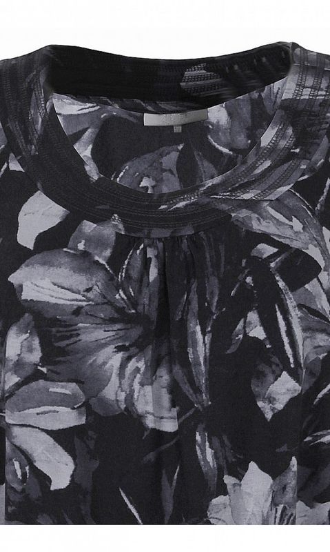 Svart Mönstrad Ärmlös Topp Joli Ze-Ze