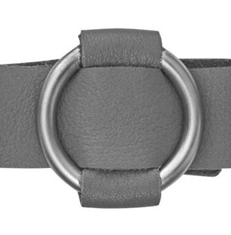 Grått Läderarmband Med Silverdetalj Dansk Smykkekunst