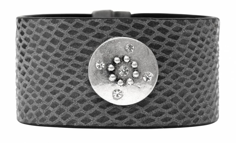 Grått Läderarmband JULINE Dansk Smykkekunst