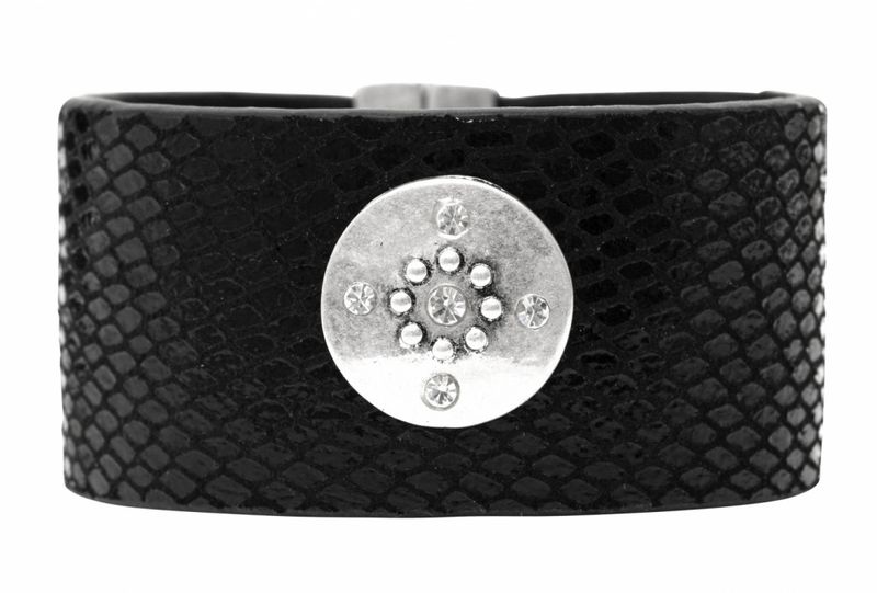 Svart Läderarmband JULINE Dansk Smykkekunst