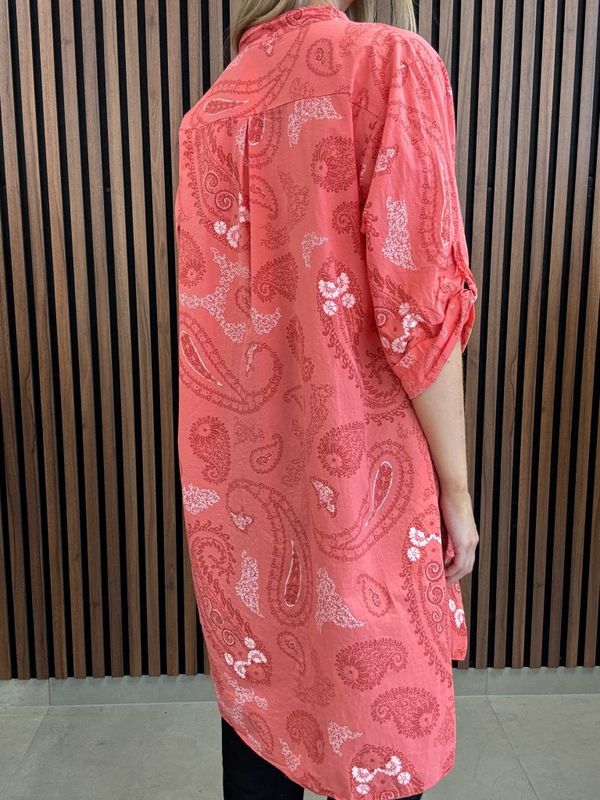 Gemini - Disa Peach Lång Blus Paisley