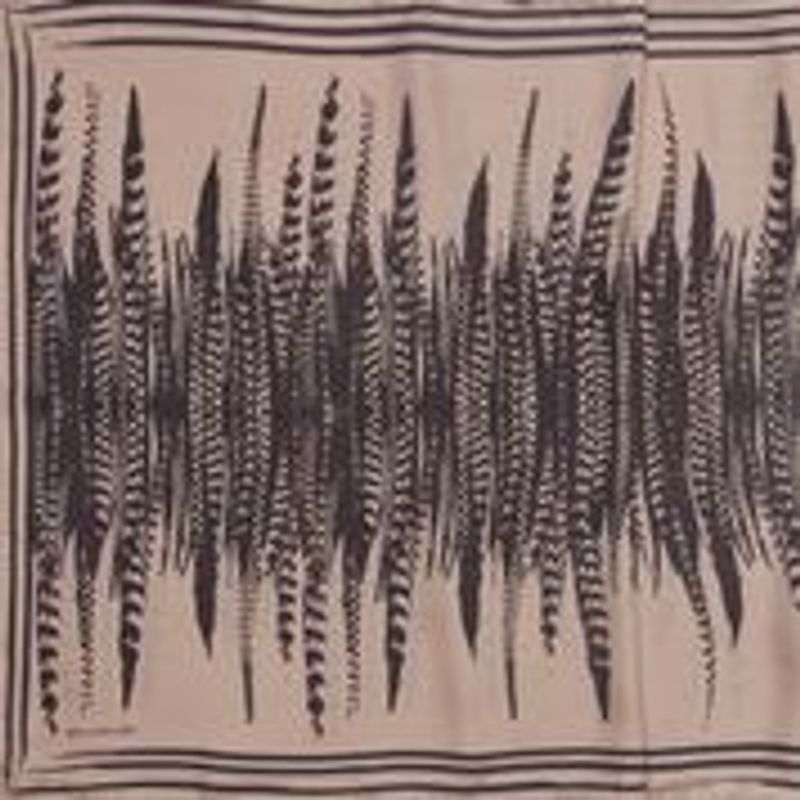 BELLA BALLOU Scarf Feather Silk Twill