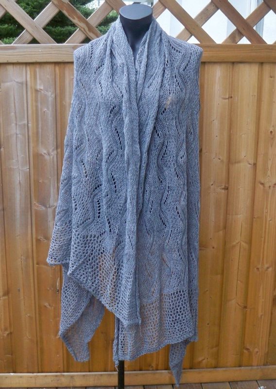 Stor Mörkgrå Sjal Ullmix