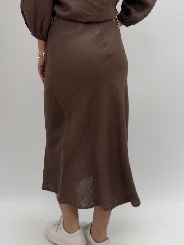 Gemini - Talia Brun Ankellång Linnekjol