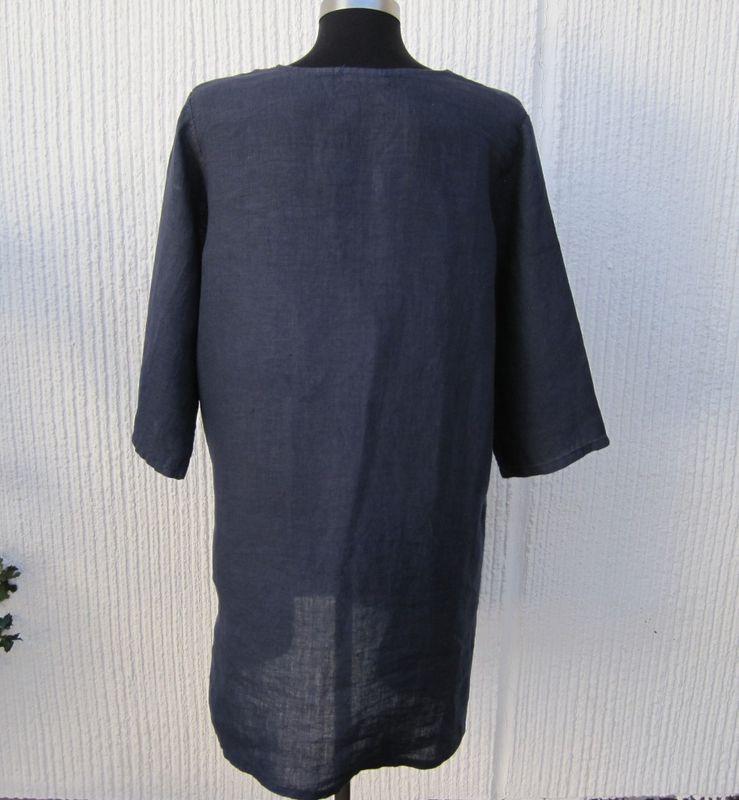Mörkblå Linneklänning