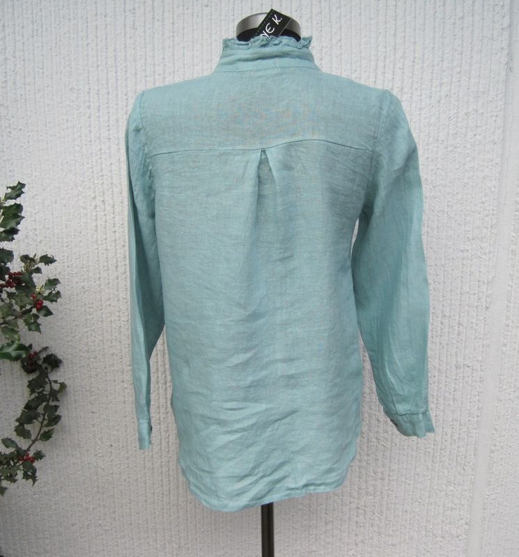 Mintgrön Linneblus Lång Ärm Janne K