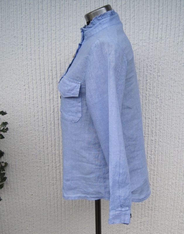 Blå Linneblus Lång Ärm Janne K