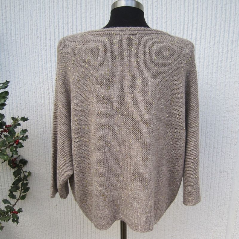 Gemini - Elisa Beige Stickad Tröja Med Lurex