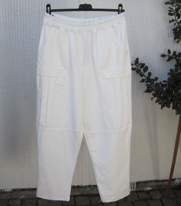 Vita Byxor Med Resårmidja