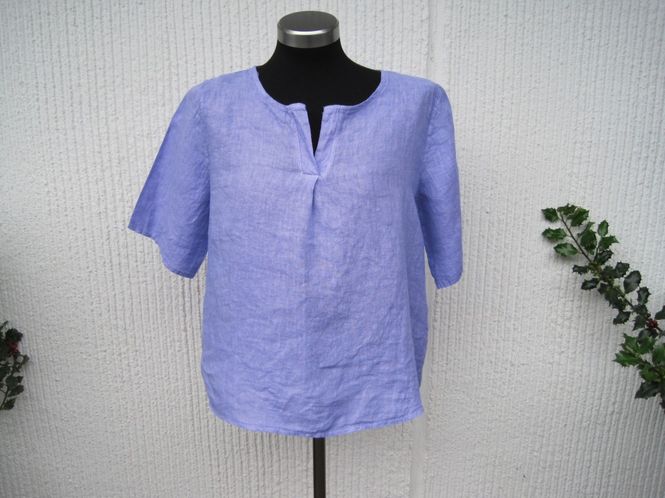 Huvudbild Lila Linneblus med halvlång ärm. Made in Italy