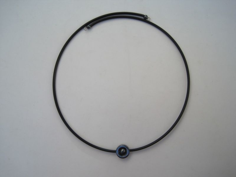 Halsband Svart Choker Hematit Med Grå Pärla