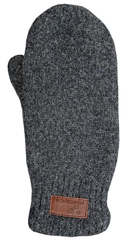 Grå stickade tumvantar Lammull Kilvo Graphite - Börjesson Handskar