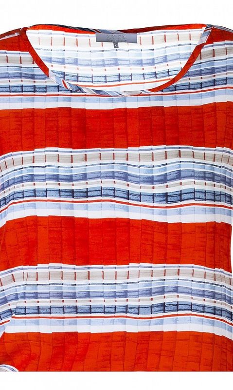 Randig Klänning Röd Blå Vit