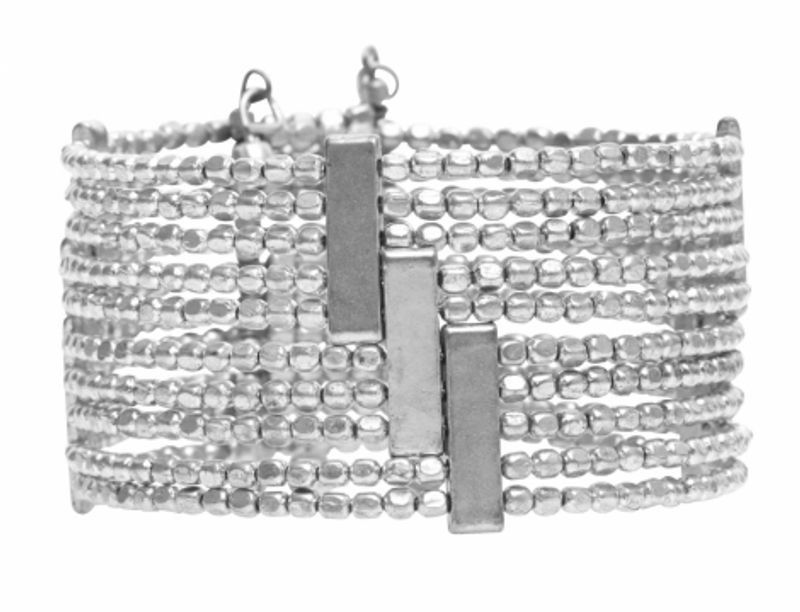 Brett Armband Silverpärlor Dansk Smykkekunst