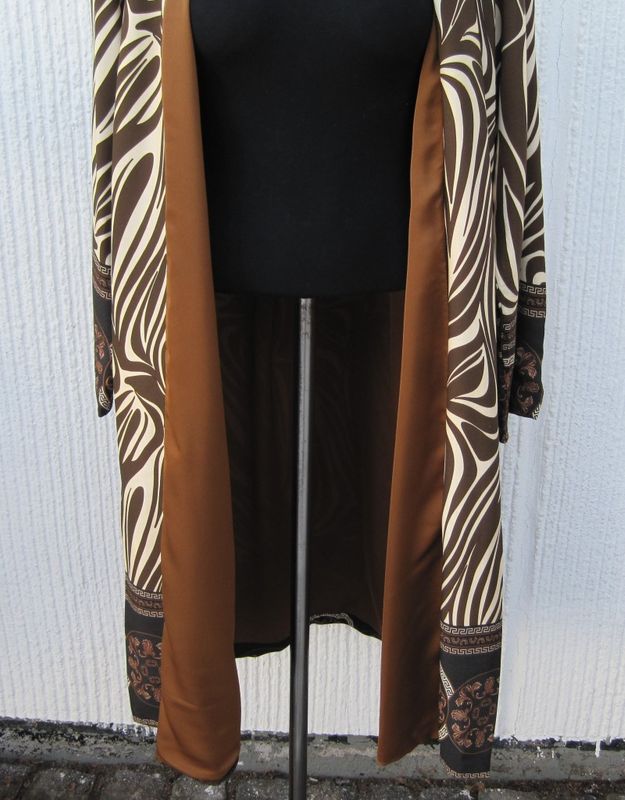 Mönstrad Kappa Kimono Brun Beige