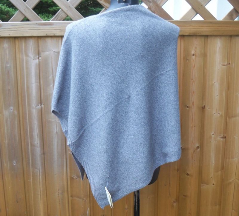 Poncho Mörkgrå Ull-Kashmir Mix