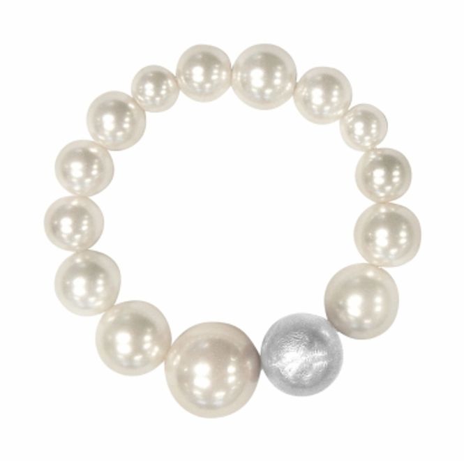 Huvudbild Elastiskt Armband med stora pärlor Natasha Dansk ...