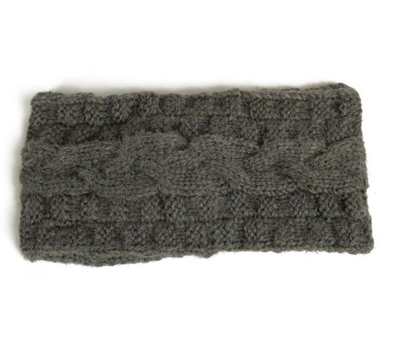 Grått Stickat Pannband