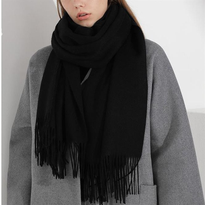Huvudbild Svart Lång Halsduk Sjal