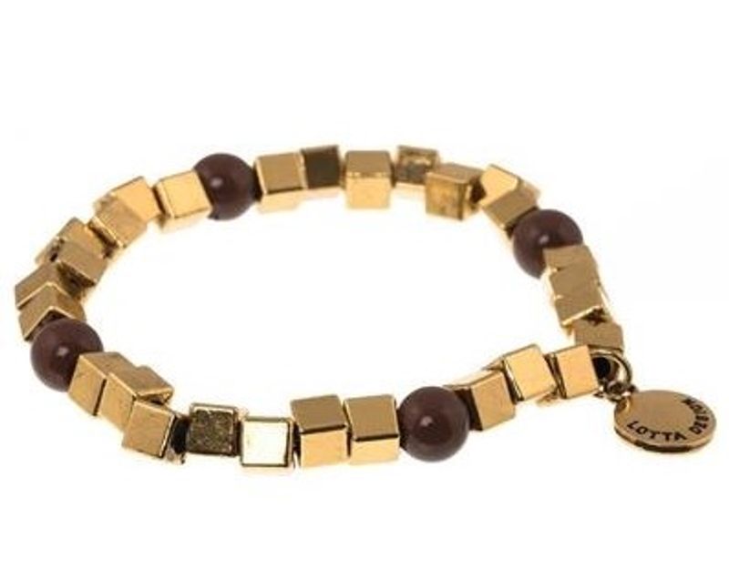 Elastiskt armband Kuber Guld. Lotta Design