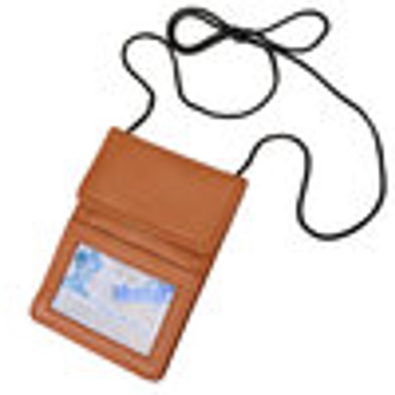 Neck Pouch Halspåse Läder Ljusbrun