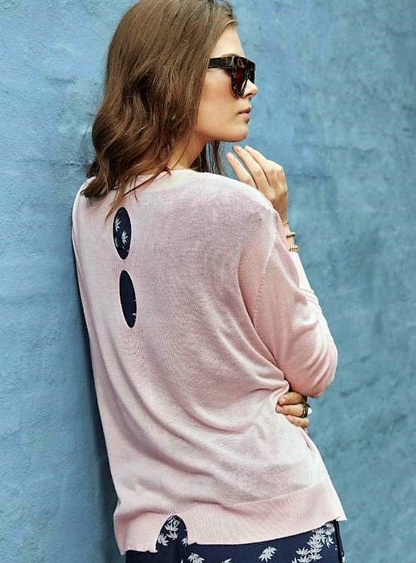 Rosa Finstickad Tröja Ze-Ze