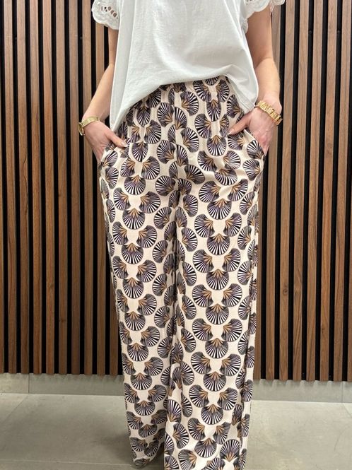 Huvudbild Gemini - Zilla Mönstrade Byxor Beige Svart